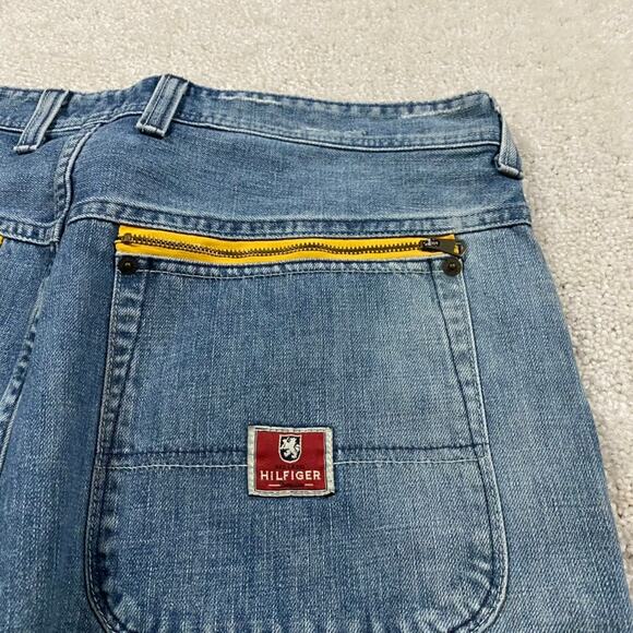 Y2K Tommy Hilfiger Jean Shorts Mens 38* Blue Denim Jorts Carpenter Streetwear - Picture 3 of 10